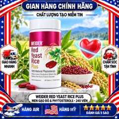 VIÊN MEN GẠO ĐỎ WEIDER RED YEAST RICE PLUS MỸ HỘP 240 VIÊN