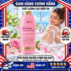 SỮA TẮM TẨY TẾ BÀO CHẾT OGX ROSE WATER & PINK SEA SALT MỸ 577ML