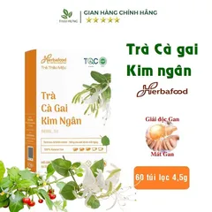 Trà Cà Gai Kim Ngân Herbafood - Hỗ trợ thanh nhiệt, giải độc gan - (Hộp 60 túi lọc 4,5g)