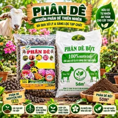 Phân dê nguyên hạt 1kg và phân dê bột 5dm³ hữu cơ tự nhiên cho cây trồng