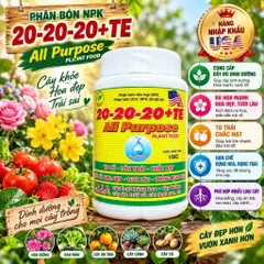 Siêu to trái 20-20-20 + TE 100g Cho Cây Cảnh & Hoa Phát Triển Khỏe Mạnh Chống Hạn & Bệnh
