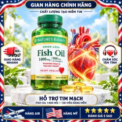 DẦU CÁ KHÔNG MÙI NATURE'S BOUNTY FISH OIL 1400MG MỸ 130 VIÊN