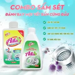 Compo Bột siêu tẩy lồng giặt Ailla 300g + tẩy gioăng cao su ,tẩy nấm mốc máy giặt 100g