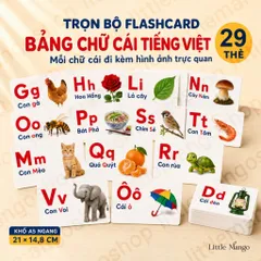 Bộ 61 Thẻ Học Thông Minh Tiếng Việt Cho Bé - Số Đếm 1-10, Bảng Chữ Cái, Phụ Âm Ghép, Nguyên Âm Ghép A5 A6 A7