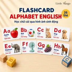 Combo 36 Thẻ Học Thông Minh Số Đếm 1-10 và 26 Chữ Cái Tiếng Anh A5 A6 A7 - Thẻ học Song Ngữ Việt Anh Cho Bé