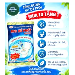 (Combo 10 Tặng 1) Men BIO Bể Phốt Export 250g – Công Nghệ Hỗ Trợ Nước Chảy Nhanh, Phòng Tắc Nghẽn, Khử Mùi Hôi,...Bồn Cầ