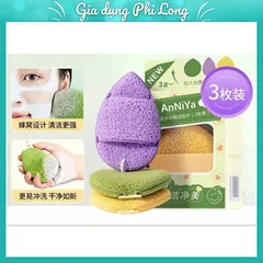Sét 3  Bông mút rửa mặt bọt biển hình giọt nước làm sạch da mặt và rửa mặt chuyên sâu