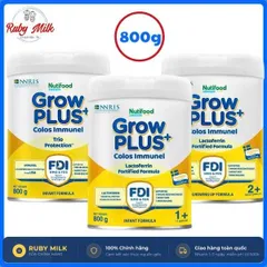 [Chính Hãng] Sữa Bột Nutifood GrowPLUS+ Vàng Immunel 0+,1+,2+ Lon 800g - Sữa Non. Tăng đề kháng