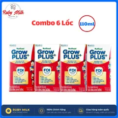 [COMBO 6 LỐC] Sữa Pha Sẵn Nutifood Growplus+ Đỏ, Xanh - Cho Trẻ Suy Dinh Dưỡng -  Ít Đường 110ml và 180ml