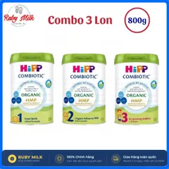 [Combo 3 Lon] Sữa Bột Hipp Bò Organic Combiotic Đức Lon 800g,  Sữa Hipp Hữu Cơ Bổ Sung Dinh Dưỡng đủ số cho bé