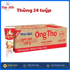 Combo 24 Tuýp Sữa Đặc Có Đường Ông Thọ Đỏ, Dâu, Socola Tuýp 165g