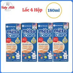 Lốc 4 Hộp Sữa Bột Pha Sẵn Nutricare Metacare Eco Xanh 180ml