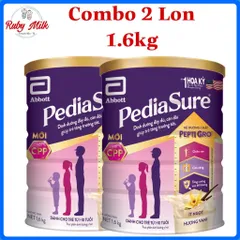 Combo 2 lon Sữa Bột Pediasure 1,6kg Hương Vani Ít Ngọt