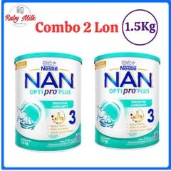 Combo 2 Lon Sữa Bột Nan Optipro Plus 3 1.5kg Cho Bé 1-2 Tuổi
