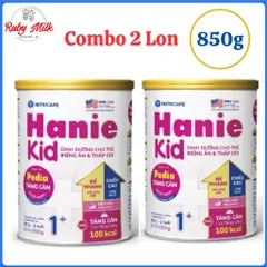 Combo 2 Lon Sữa Bột Hanie Kid 1+ Lon 850gr - Dinh Dưỡng Cho Trẻ Biếng Ăn - Suy Dinh Dưỡng Thấp Còi