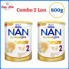 Combo 2 Lon Sữa Bột NAN SUPREME PRO số 2 800g (12-24 tháng)
