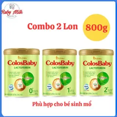 Combo 2 Lon Sữa Bột ColosBaby Lactoferrin Lon 800g - Phù Hợp Cho Bé Sinh Mổ, Đề Kháng Kém
