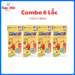 Combo 6 Lốc 4 hộp sữa bột pha sẵn Nutricare Smarta Grow Opti 180ml dinh dưỡng cho trẻ thấp còi