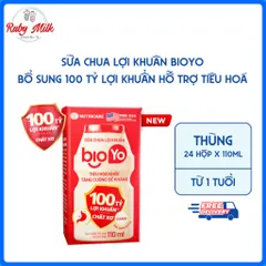 Thùng 24 Hộp Sữa Chua Lợi Khuẩn NUTRICARE BIOYO Bổ Sung 100 Tỷ Lợi Khuẩn Tăng Cường Đề Kháng Tiêu Hoá Khoẻ 110ml