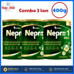 [COMBO 3 LON] Sữa bột Nepro 1 Gold - Phù hợp chế độ dinh dưỡng đặc biệt (dành cho người thận, tiểu đường) - Lon 400g
