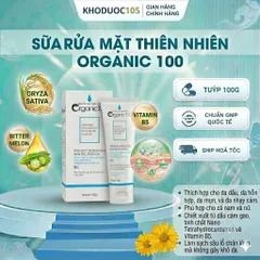 Sữa Rửa Mặt thiên nhiên ORGANIC 100 - Chiết xuất từ cám gạo, vitamin B5