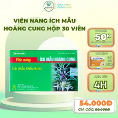 Viên nang ÍCH MẪU HOÀNG CUNG hộp 30 viên - Leonurus - Ích mẫu điều kinh - Bổ huyết ngừa u xơ - Kho Dược