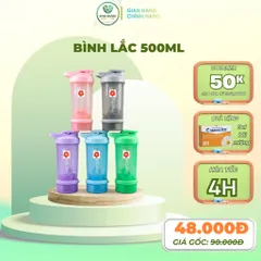 Bình lắc 500ml có logo H.B.L tặng kèm lò xo (đủ màu, có quai cầm, chịu nhiệt)