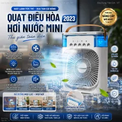 Quạt Điều Hòa Hơi Nước Mini 600ml , Quạt Phun Sương Tạo Ẩm Làm Mát Để Bàn Văn Phòng Tích Hợp Đèn Led