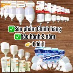 combo 5 Bóng Đèn Led Trụ 10W, 20W, 30W, 40W, 50W, 65W - Đèn Led Chống Nước, Tiết Kiệm Điện 90%, Bóng Đèn Led Siêu Sáng