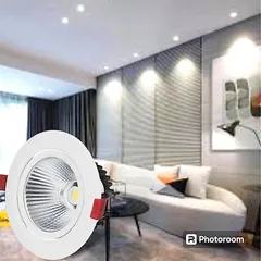 combo 5 Đèn Led Âm Trần COB Đế Xoay 360 Độ 7W/12W/20W/30W Giá Tốt, Dùng Rọi Tường, Soi Tranh