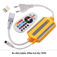 Bộ Nguồn + Remote 4 kim Dây Led 5050 RGB đổi 7 màu xài điện 220V