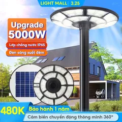 Đèn năng lượng mặt trời UFO cao cấp 600W, 1000W, Tấm pin liền, Cảm biến chuyển động