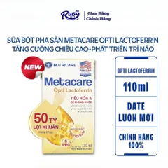 Combo 3 Lốc Sữa công thức dinh dưỡng Metacare Opti LACTOFERRIN tăng cường đề kháng phát triển chiều cao trí nao