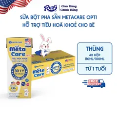 Thùng 48 hộp pha sẵn Metacare Opti Vàng 110ml/180ml
