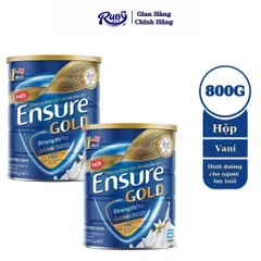 Combo 2 lon Sữa bột Ensure Gold Abbott hương vani (HMB) 800g Mẫu Mới - Rubymilk276