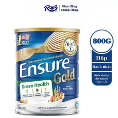 Sữa bột Ensure Gold Green Health Đạm thực vật hương Hạnh nhân 800g - Rubymilk276