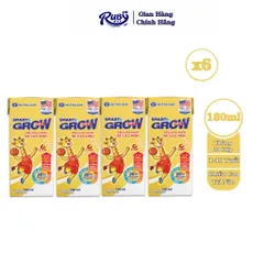 Combo 6 Lốc 4 hộp sữa bột pha sẵn Nutricare Smarta Grow Opti 180ml dinh dưỡng cho trẻ thấp còi 902066