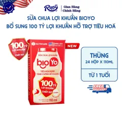 Thùng 24 Hộp Sữa Chua Lợi Khuẩn NUTRICARE BIOYO Bổ Sung 100 Tỷ Lợi Khuẩn Tăng Cường Đề Kháng Tiêu Hoá Khoẻ 110ml 902099