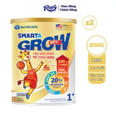 Combo 2 Lon Sữa Bột SMARTA GROW Nutricare Bé Tăng Chiều Cao Phát Triển Trí Não Tăng Cân Tăng Sức Đề Kháng Cho Bé Từ 1-1