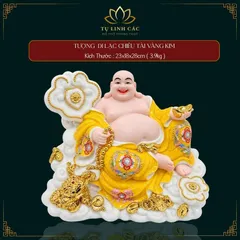Tượng Phật Di Lặc Ngự Tòa Mây Mạ Vàng Kim Cao Cấp - Chiêu Tài Hút Lộc