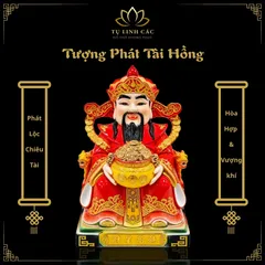 Tượng Phát Tài Hồng Cao Cấp - Phát Lộc Chiêu Tài, Hòa Hợp & Vượng Khí - Tụ Linh Các
