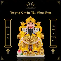 Tượng Chiêu Tài Vàng Kim Cao Cấp - Phát Lộc Chiêu Tài, Hòa Hợp & Vượng Khí - Tụ Linh Các