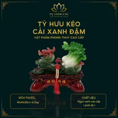 TỲ HƯU KÉO CẢI XANH ĐẬM - ĐỒ THỜ PHONG THUỶ TỤT LINH CÁC