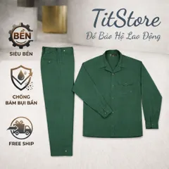 Bộ Quần Áo Bảo Hộ Lao Động Nam Màu Xanh Đậm Vải Dày Dặn, Thoáng Mát, Chống Bụi Bẩn, Độ Bền Cao