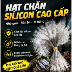 Hạt chặn silicon câu cá set 100 hạt chặn phao chặn chì chất liệu cao su dẻo dùng làm trục câu đài chuyên dụng độ bền cao