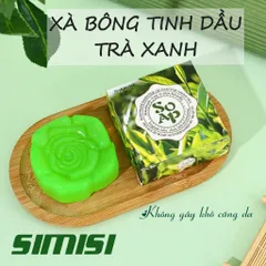 Xà bông tinh dầu trà xanh chống viêm, kháng khuẩn chống mụn, sạch sâu, dưỡng ẩm SIMISI 90G