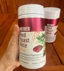 Viên Uống GIẢM Mỡ, Giảm NGUY CƠ TIM MẠCH WEIDER RED YEAST RICE PLUS 1200mg - 240 viên Hàng Xách Tay Của Mỹ