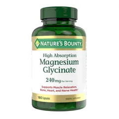 Magie Glycinate 240mg Nature's Bounty - Hỗ trợ sức khỏe tim mạch cho giấc ngủ sâu giảm stress sản xuất Mỹ