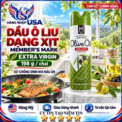 DẦU OLIU XỊT CHỐNG DÍNH BẾP MEMBER'S MARK EXTRA VIRGIN MỸ CHAI 198G