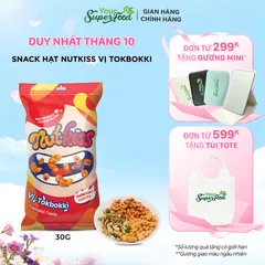 Snack Nutkiss Your Superfood – Combo Vị Chanh Dừa, Tokbokki, Phô Mai 30g, Bánh Ăn Vặt Cho Bé